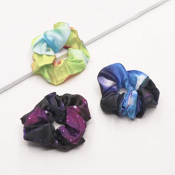 

3pcs Galaxy Pattern Scrunchie, Multicolor