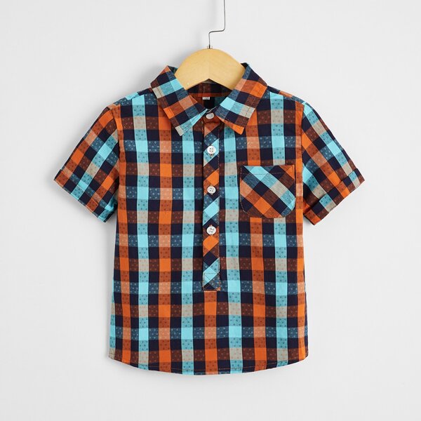 

Toddler Boys Pocket Front Plaid Shirt, Multicolor