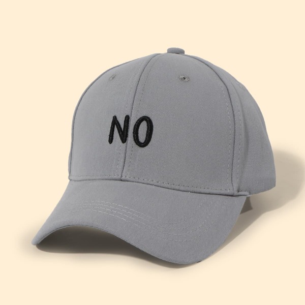 

Letter Embroidered Baseball Cap, Light grey
