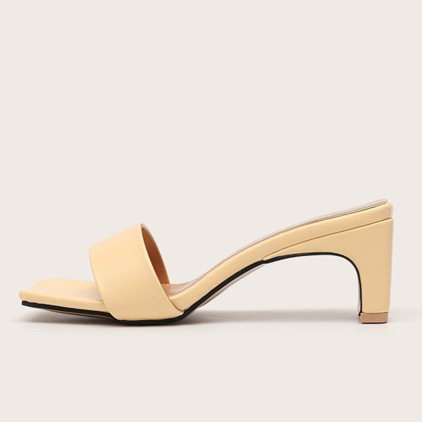 

Minimalist Chunky Heeled Sandal Mules, Yellow