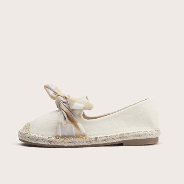 

Cap Toe Bow Decor Flats, Apricot
