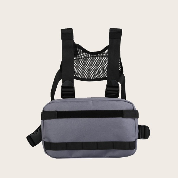 

Men Canvas Chest Bag, Grey