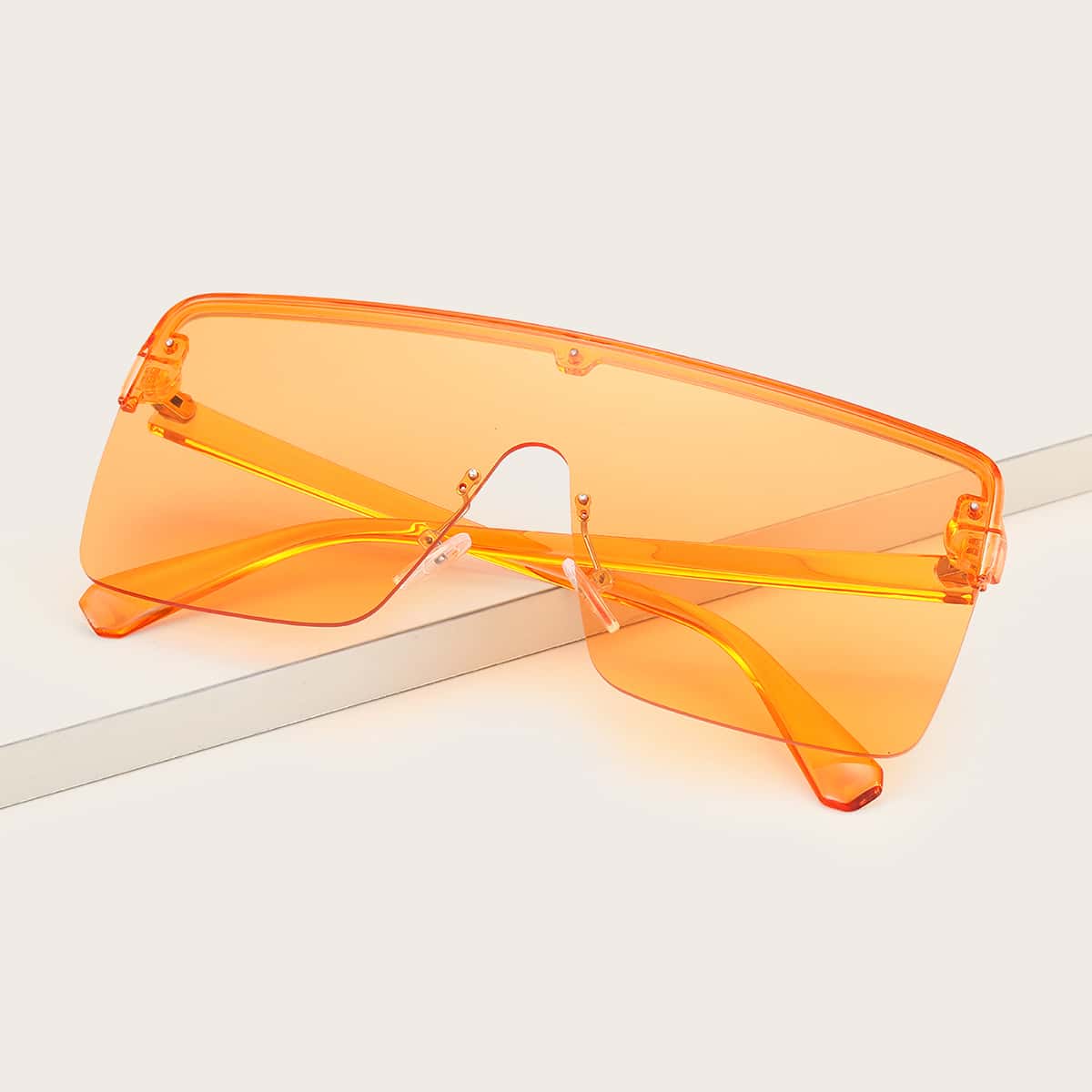 

Flat Top Shield Sunglasses, Orange
