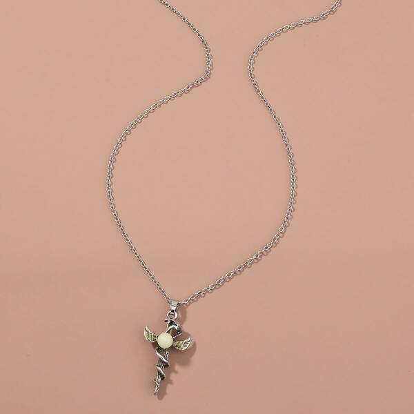 

Sword Charm Necklace, Silver