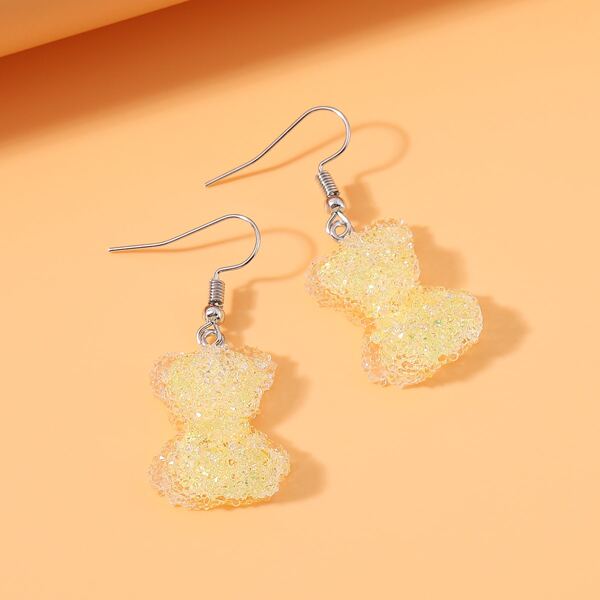 

Bear Decor Drop Earrings, Yellow