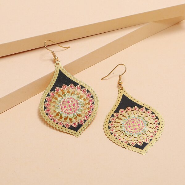 

Flower Pattern Drop Earrings, Multicolor