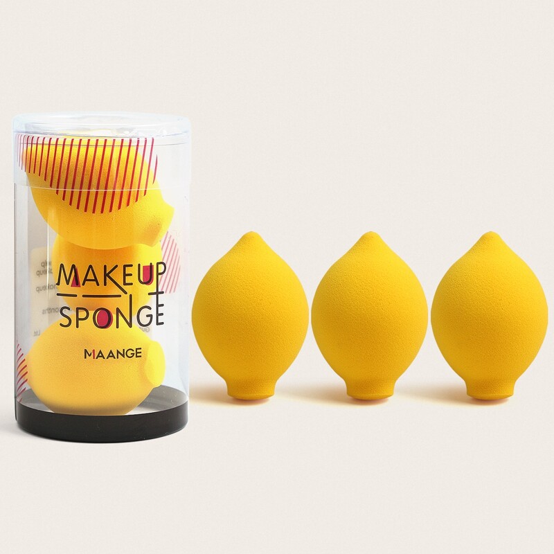 

3pcs Lime Shaped Sponge, Yellow