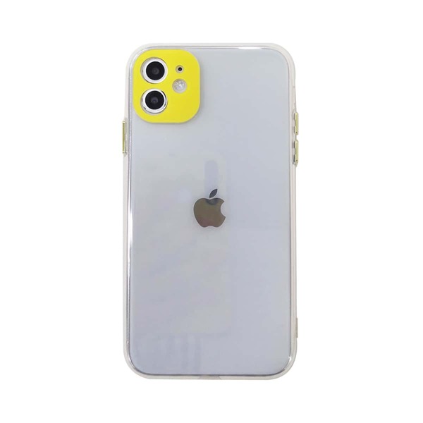 

1pc Clear iPhone Case, Yellow clear