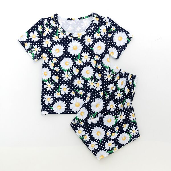 

Toddler Girls Daisy And Polka Dot PJ Set, Multicolor