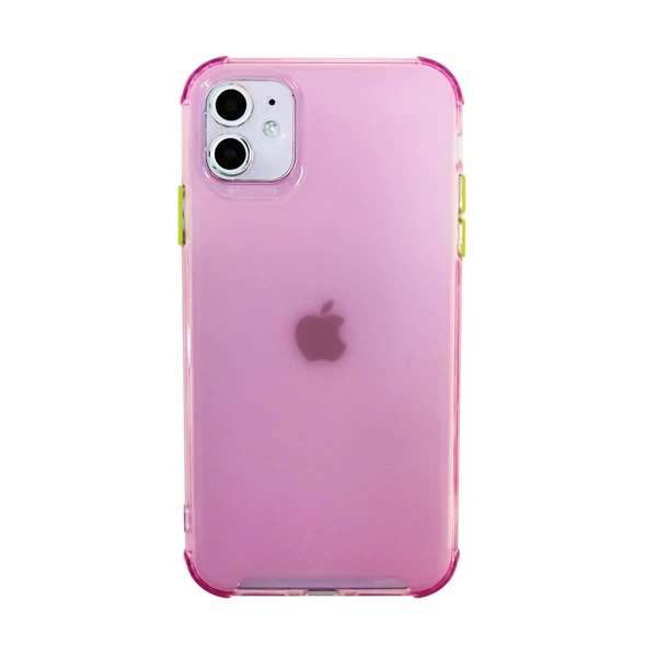

1pc Clear iPhone Case, Pink clear