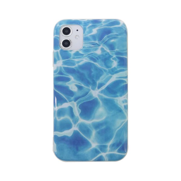 

1pc Water Ripple Print iPhone Case, Blue