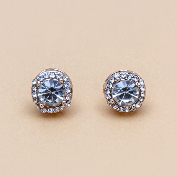 

Rhinestone Round Stud Earrings, Clear