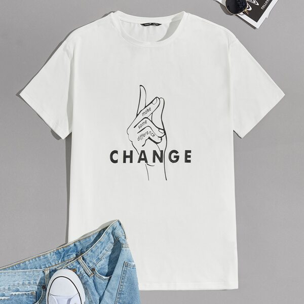 

Men Figure & Letter Graphic Tee, White