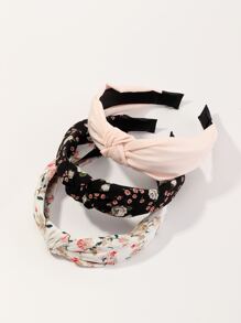 3pcs Butterfly & Ditsy Floral Pattern Hair Hoop - Multicolor - View 1