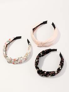 3pcs Butterfly & Ditsy Floral Pattern Hair Hoop - Multicolor - View 2