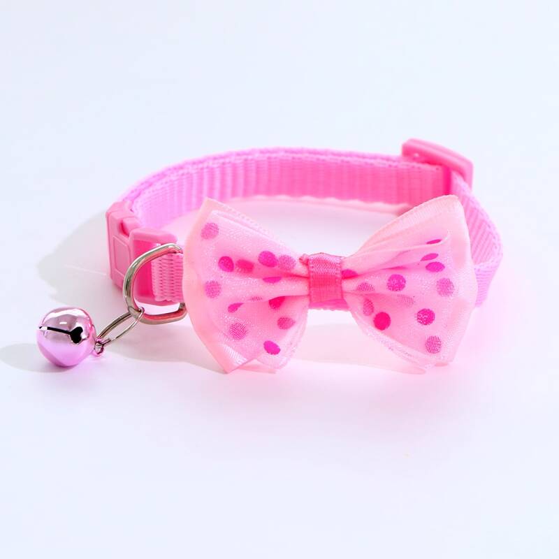 

1pc Bow Decor Cat Collar, Pink
