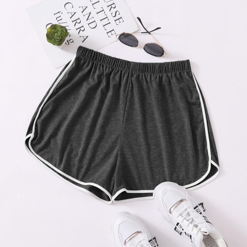 

Contrast Binding Dolphin Shorts, Dark grey