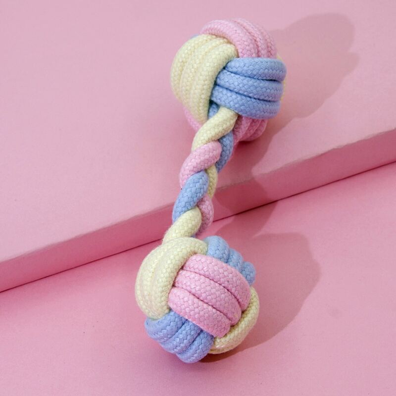 

1pc Colorblock Rope Knot Ball Dog Chew Toy, Multicolor