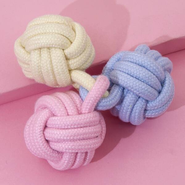 

1pc Rope Knot Ball Dog Chew Toy, Multicolor