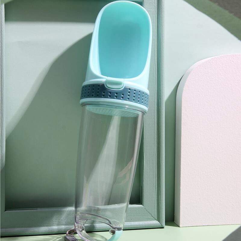 

1pc Dog Water Bottle With Dish, Blue