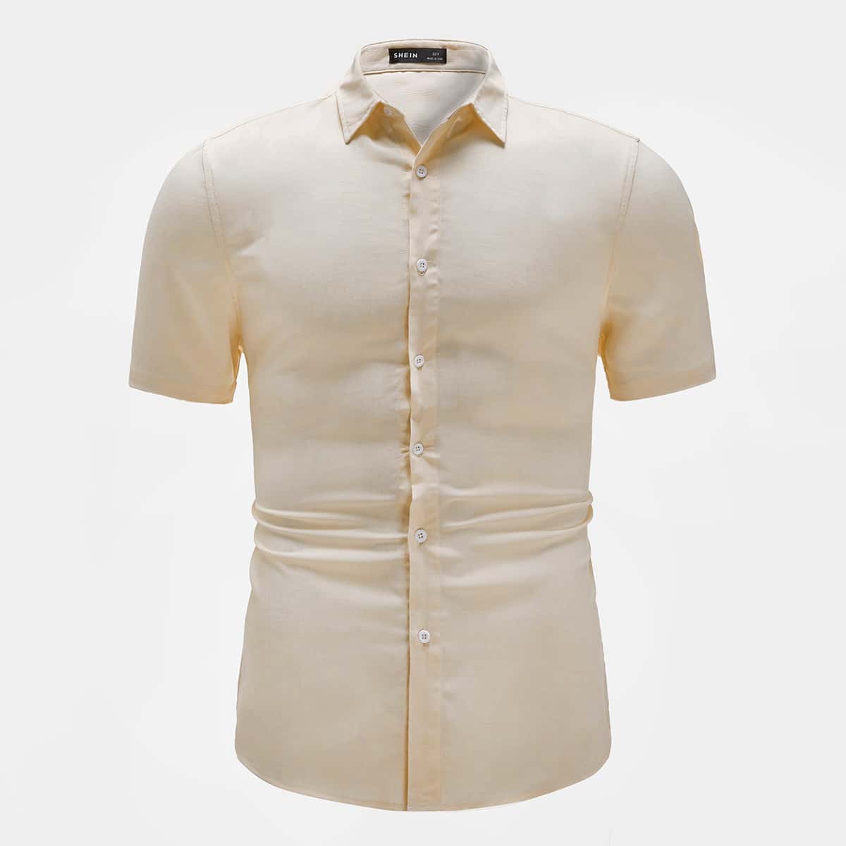 

Guys Button Front Shirt, Apricot
