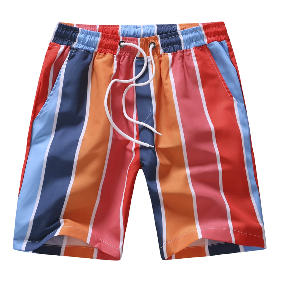 

Guys Colorful Striped Shorts, Multicolor