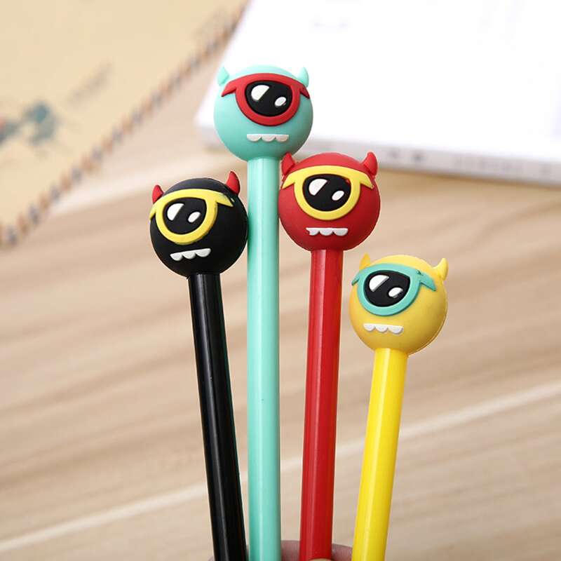 

4pcs Cartoon Gel Pen, Black