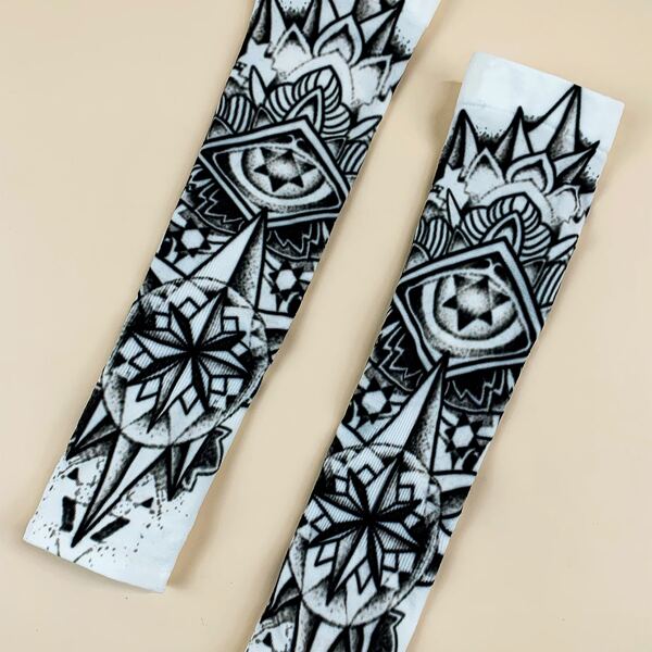

Men Flower Pattern Long Sleeve Hand Gloves, Multicolor