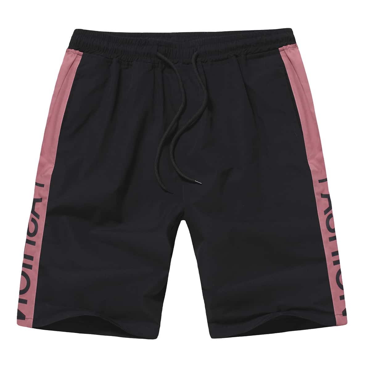 

Guys Letter Graphic Shorts, Black