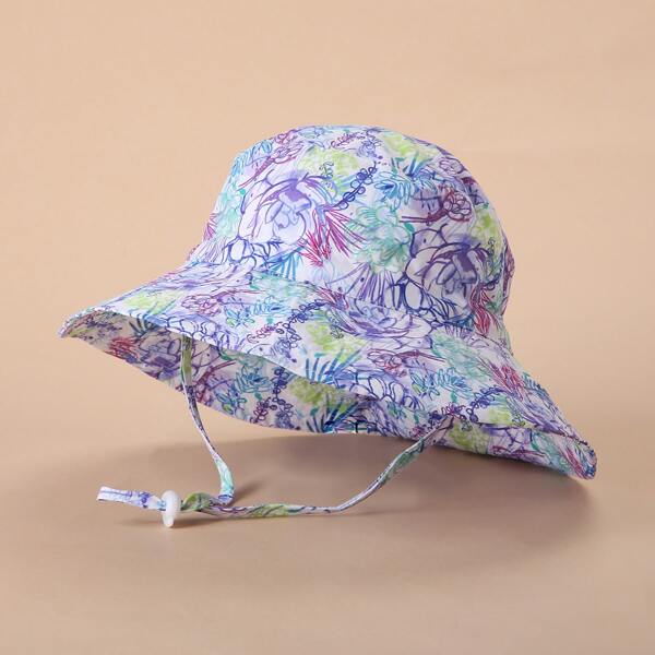 

Toddler Girls Flower Pattern Bucket Hat, Multicolor