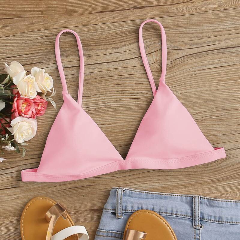 

Triangle Bikini Top, Baby pink