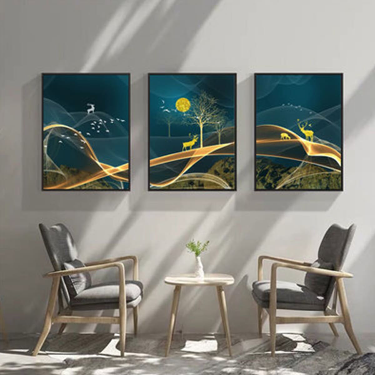 

1pc Elk Wall Painting Without Frame, Multicolor