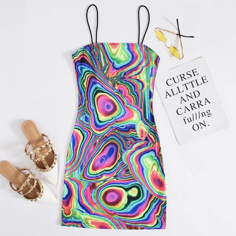 

Tie Dye Bodycon Dress, Multicolor
