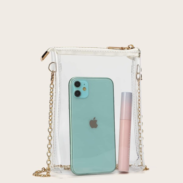 

Clear Zip Up Crossbody Bag