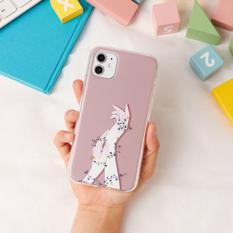 

Hand Art iPhone Case, Dusty pink