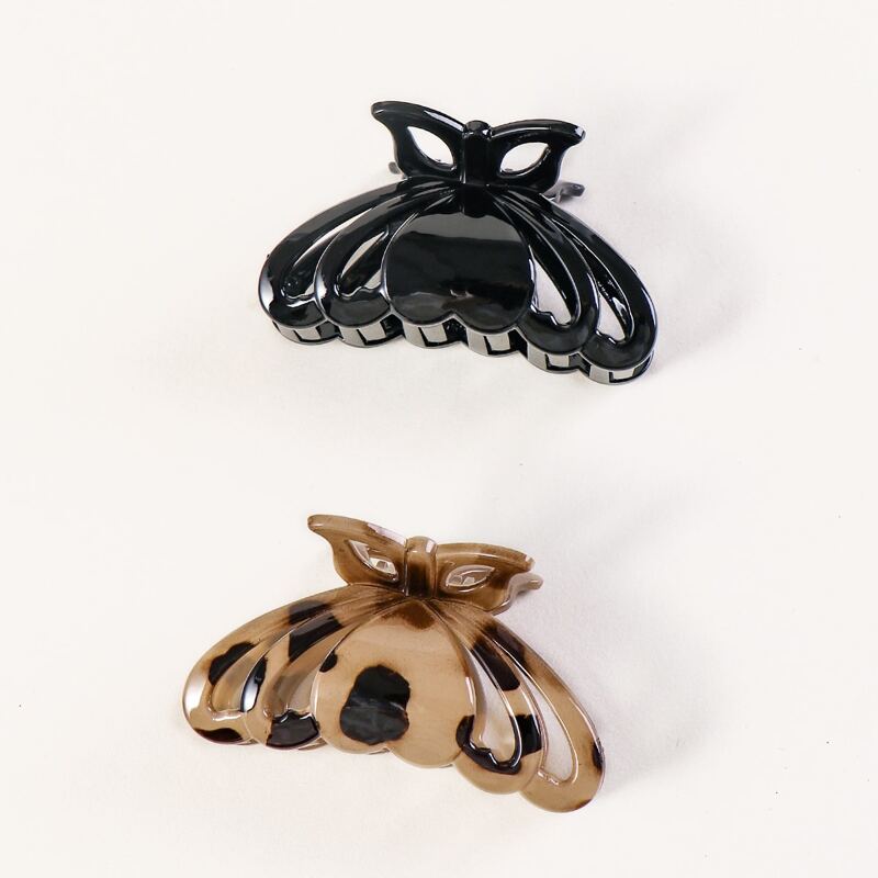 

2pcs Leopard Pattern Hair Claw, Multicolor
