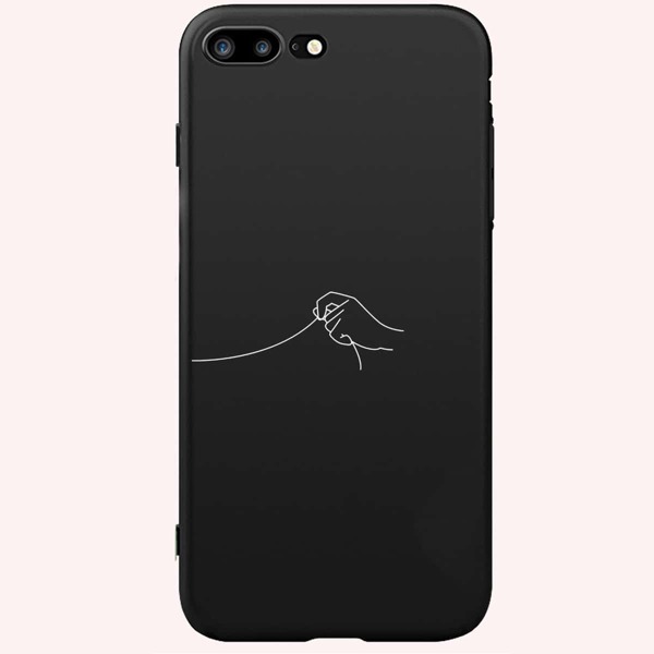 

1pc Graphic iPhone Case, Black