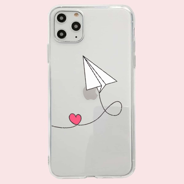 

1pc Cartoon Graphic iPhone Case, Clear
