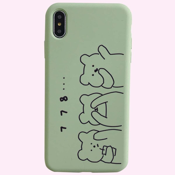 

1pc Cartoon Graphic iPhone Case, Green
