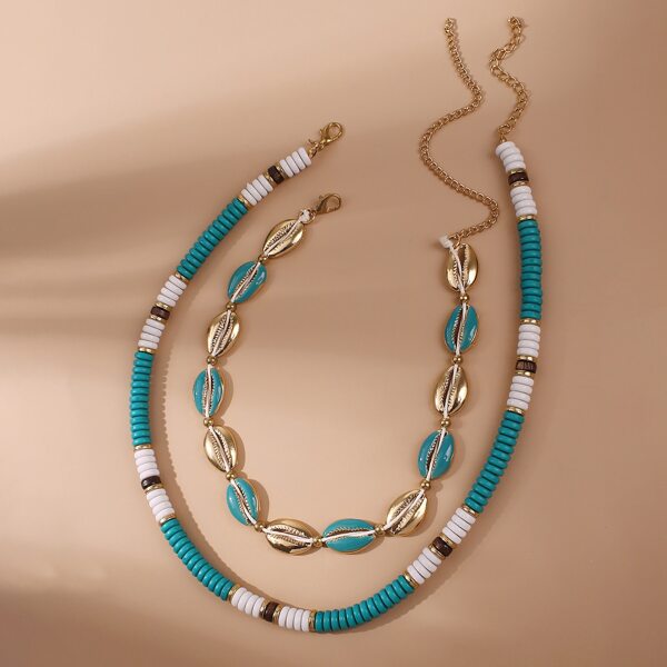 

Ожерелье с бисерами 2шт, Многоцветный