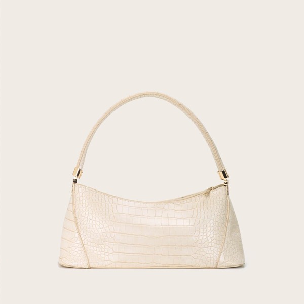 

Сумка-багет с рельефным узором, Бежевые