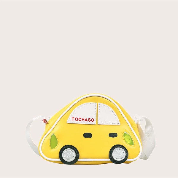 

Girls Cartoon Car Design Crossbody Bag, Yellow