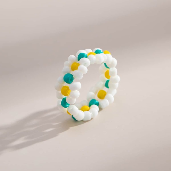 

Разноцветное кольцо с бисерами, Многоцветный