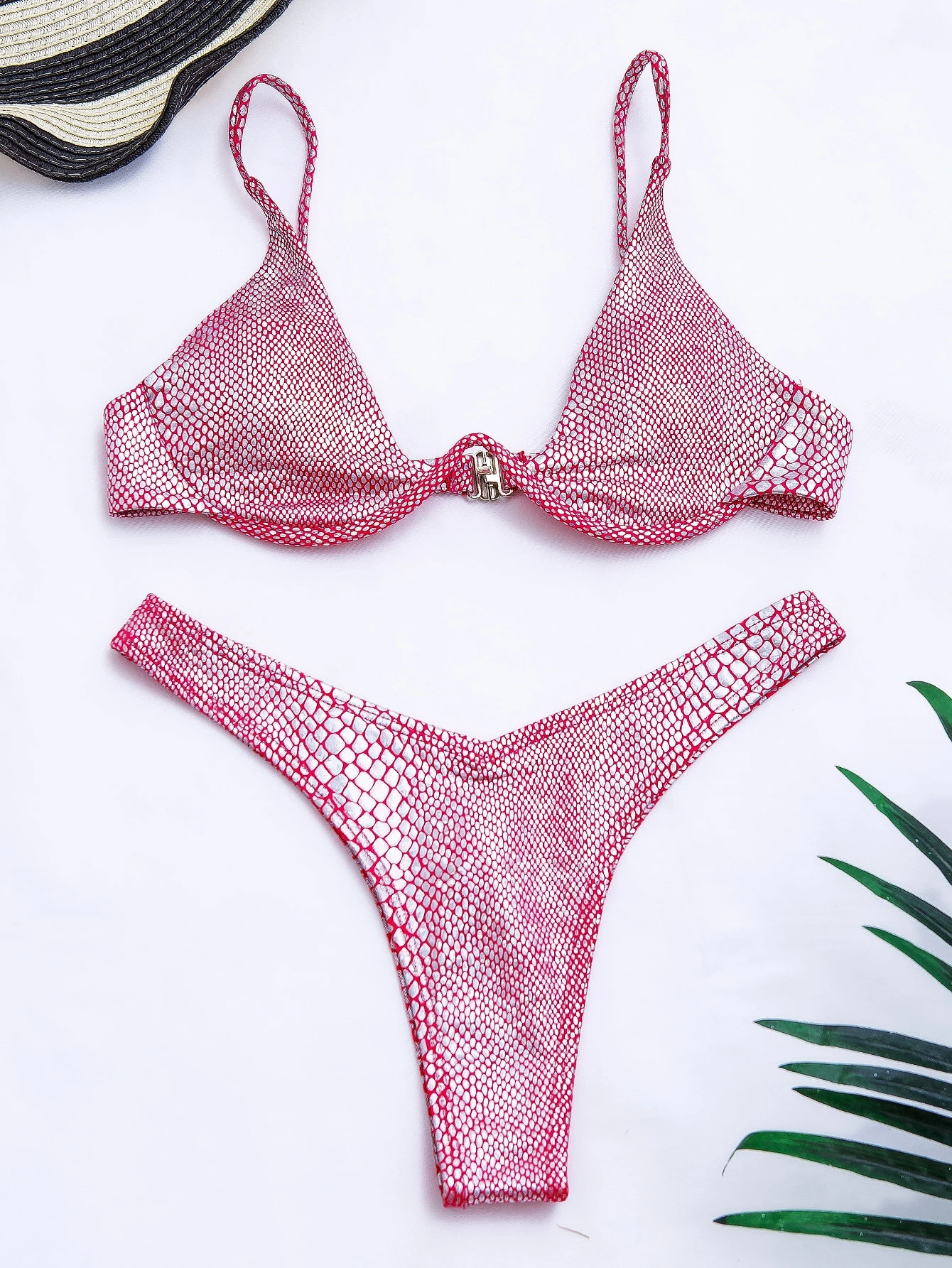 snakeskin underwire bikini