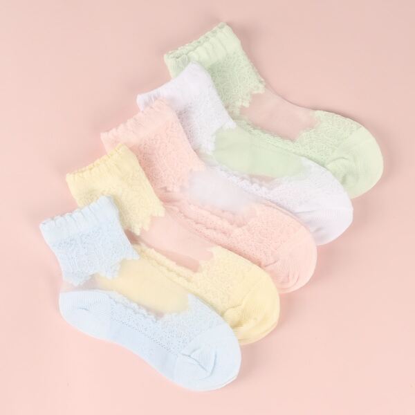 

5pairs Baby Simple Ankle Socks, Multicolor