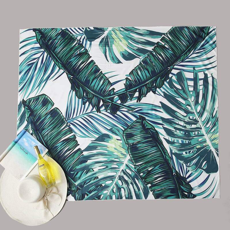 

Tropical Print Beach Blanket, Multicolor