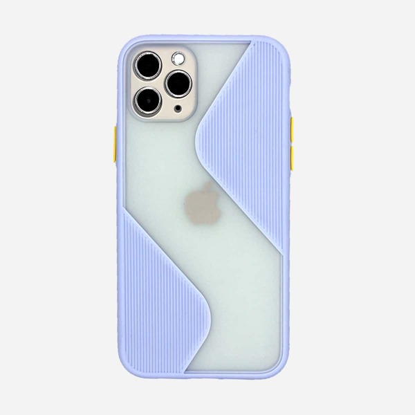 

1pc Colorblock iPhone Case, Clear baby blue