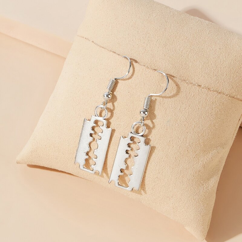 

Blade Drop Earrings, Silver