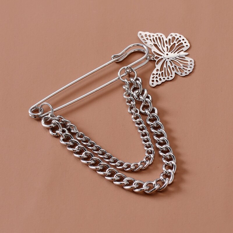 

Butterfly Charm Chain Decor Bracelet, Silver