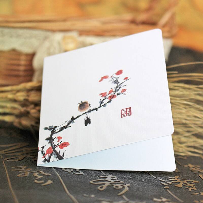 

10pcs Plants Print Random Greeting Card, White